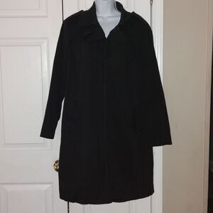 Kenneth Cole Reaction black trench style  coat  Sz XL